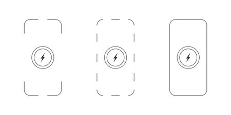 Wireless chargers icons. Wireless charger concept. Trendy flat wireless charging. Vector illustrationのイラスト素材