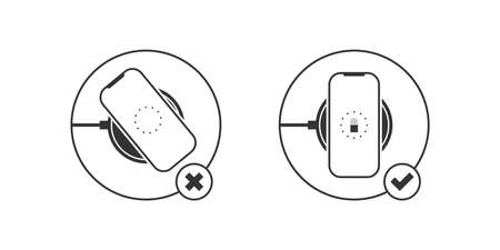 Wireless chargers use. Wireless charger. Trendy flat wireless charging. Vector illustrationのイラスト素材