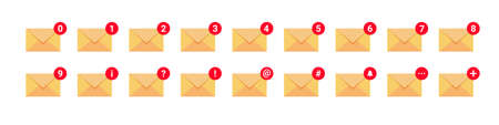 Message icons set. Email icons. Envelope icons. Notification icons. Vector illustrationのイラスト素材