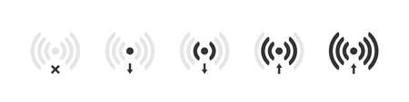 Antena WiFi. Wifi icons concept. Wireless internet sign. Simple Icons. Vector illustrationのイラスト素材