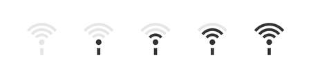 Antena WiFi sign set. Wifi icons concept. Wireless internet sign flat style. Simple Icons. Vector illustrationのイラスト素材