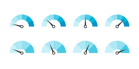 Speedometer symbol web icon. Set of Measuring Scales. Vector illustrationのイラスト素材