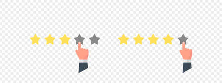 Rate us concept. Rate sign. Rating system based on stars. Vector illustrationのイラスト素材