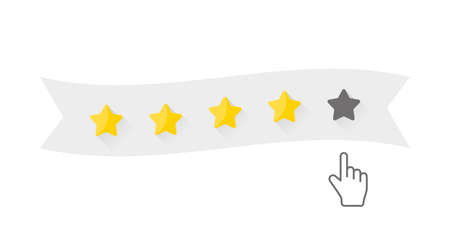 Rating. Five star rating and positive feedback. Customers satisfaction. Choice rating review. Vector illustrationのイラスト素材