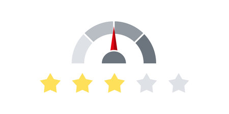 Rating scale. Stars rating. Rate sign. Choice rating review. Vector illustrationのイラスト素材