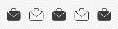 Suitcase icons set. Briefcase icons collection. Briefcases modern style. Vector illustrationのイラスト素材