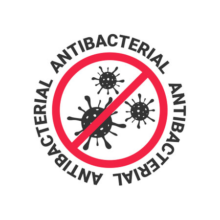 Virus icons. Antibacterial icon. Bacteria icons. No Infection Concepts. Vector illustrationのイラスト素材