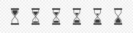Hourglass icon concept. Time symbol. Sandglass. clock signs. Timer signs. Vector illustrationのイラスト素材