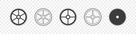 Gear icon set. Gear wheel icons concept. Circle gears. Vector illustrationのイラスト素材