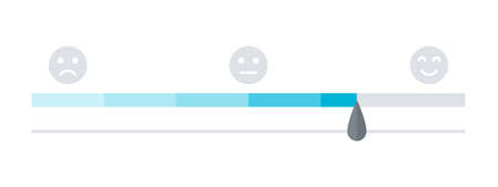 Satisfaction meter. Rating scale. Scale meter. Minimum to Maximum. Vector illustrationのイラスト素材