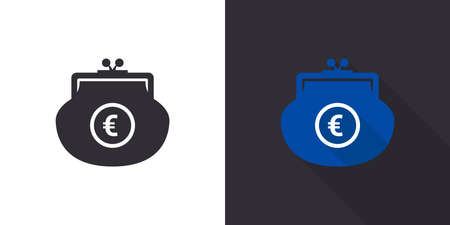Euro wallet icon. Purse icon. Wallet icon design template. Vector illustrationのイラスト素材