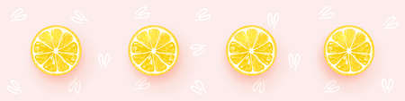 Lemons. Fresh lemon background. Bright color background. Fresh citrus. Vector illustrationのイラスト素材
