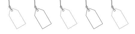 Price tags icons. Paper labels set. Template tag linear icons. Vector illustrationのイラスト素材