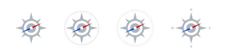 Compass icons. Navigation equipment sign. Wind rose icon. Compass templates.Vector illustrationのイラスト素材