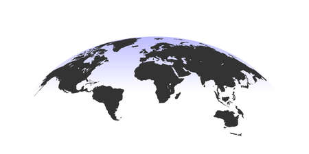 World Map. Spherical Curved World Map. World map globe isolated. Vector illustrationのイラスト素材