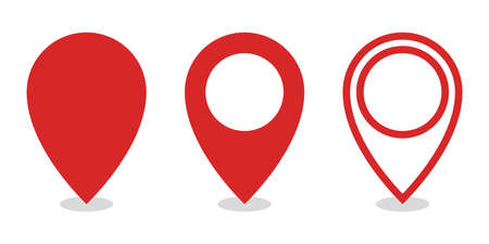 Marker icons. Pointer icons. Location or navigation signs. Map pin icon. Vector illustrationのイラスト素材