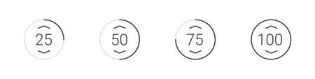 Loading icon. Loading bar. Loading icon concept. Collection of simple web download. Vector illustrationのイラスト素材