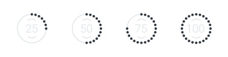 Loading icon. Download progress indicator set. Loading icon concept. Vector illustrationのイラスト素材