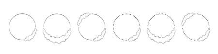 Wreaths. Cloud wreaths. Decorative frames. Hand drawn decorative elements. Vector illustrationのイラスト素材