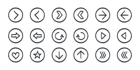 Vector arrows. Black hand drawn arrows. Drawn different arrows signsのイラスト素材