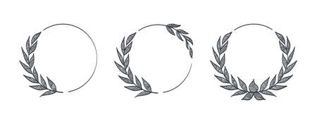 Wreaths. Frames branches wreaths. Decorative frames. Decorative elements concept. Vector illustrationのイラスト素材