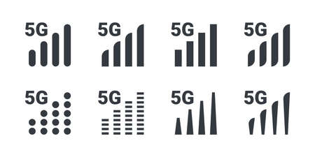 5G icons. High speed internet sign. Wireless network. Vector illustrationのイラスト素材