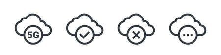 5G cloud icons. High speed internet icons. 5G signal icons concept. Vector illustrationのイラスト素材