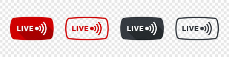Live streaming icons. Live broadcasting symbols concept. Online stream icons. Social media. Vector illustrationのイラスト素材