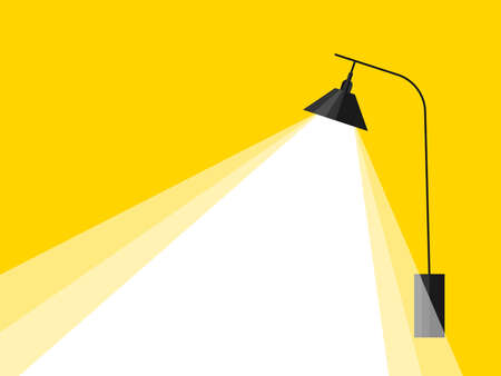Lamp with light. Banner with lamp and ray of light. Vector illustrationのイラスト素材