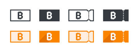 Bitcoin Money Sign. Bitcoin Coupon. Sign of Payment by the Bitcoin. Vector illustrationのイラスト素材