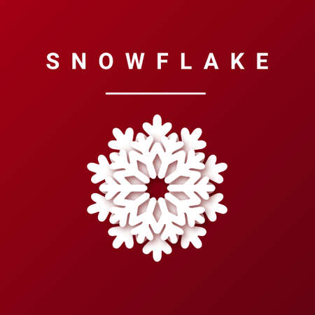 Snowflake icon. Snowflake in a modern paper style. Christmas Elements. Vector illustrationのイラスト素材