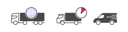Delivery icons. Fast delivery signs. Delivery service icons. Vector illustrationのイラスト素材