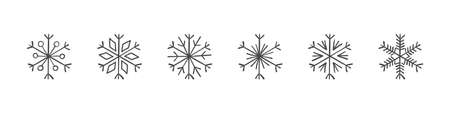 Snowflakes. Set of hand drawn snowflakes. Design elements for christmas and New Year. Vector elementsのイラスト素材