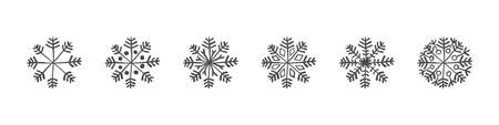 Snowflakes. Set of hand drawn snowflakes. Design elements for christmas and New Year. Vector graphicsのイラスト素材