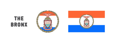 State signs of the Bronx. Badges of the Bronx. The Bronx flag. Vector illustrationのイラスト素材