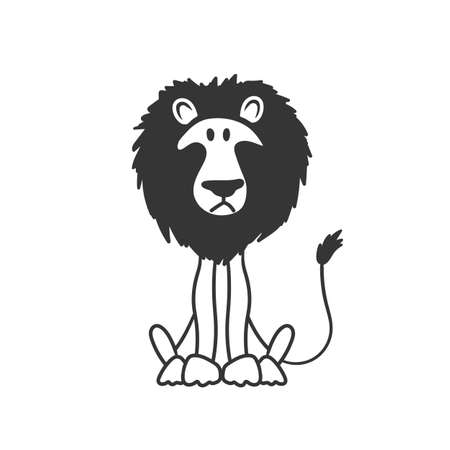 A lion. Cute lion hand-drawn. Sketch drawing for design. Vector imageのイラスト素材