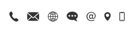 Set of contact icons. Website icon vector. contact information icons. vector illustrationのイラスト素材