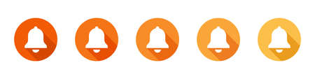 Notification bell icons. Incoming inbox message icons. Flat style reminder icons. vector iconsのイラスト素材