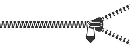 Zipper stripe. Zipper lock and unlock. fastener. Clasp Concept. vector illustrationのイラスト素材