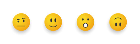 Emoticon smile. Cartoon emoji set. Smiley faces wonder. vector illustrationのイラスト素材