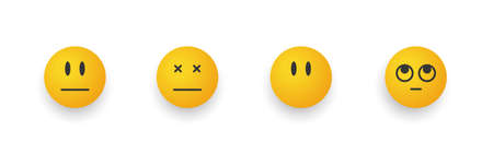 Emoticon smile. Cartoon emoji set. Emotional smile signs. vector illustrationのイラスト素材