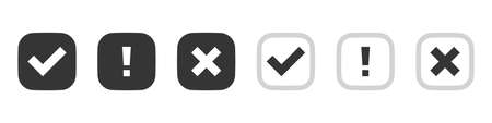 Check mark signs. Vote symbol tick. Approved or confirmation icons. Vector imagesのイラスト素材