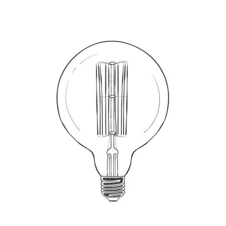 retro bulb image. Light bulbs hand drawn icons. light bulb sketch. vector illustrationのイラスト素材