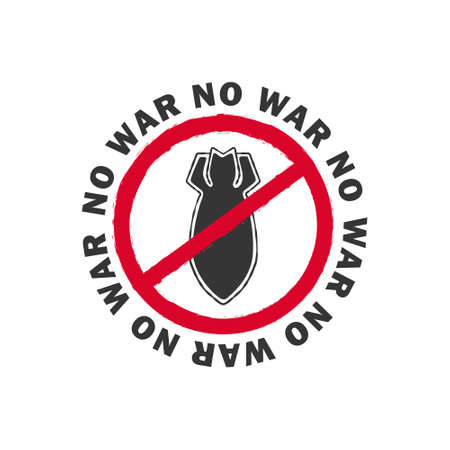 war. Calling No to War. The Crossed Bomb. vector illustrationのイラスト素材