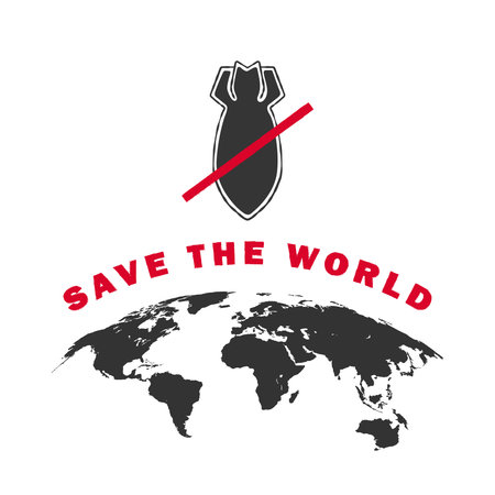 No to war. stop the war. Save the World from Nuclear War. vector illustrationのイラスト素材