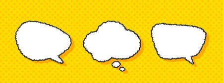 Speech bubbles template. Empty comic speech bubbles set. vector illustrationのイラスト素材