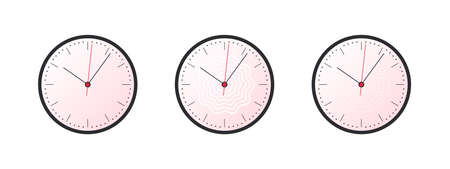 round wall clock. Time and clock icons. Simple classic wall clock. vector illustrationのイラスト素材