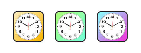 ?lock. Watch with a gradient dial. Simple classic wall clock. vector illustrationのイラスト素材