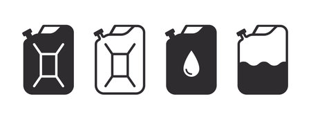 canister icon. fuel tank icon. Fuel can badges. vector illustrationのイラスト素材
