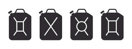 fuel canisters. fuel tank icon. Fuel can badges. vector illustrationのイラスト素材
